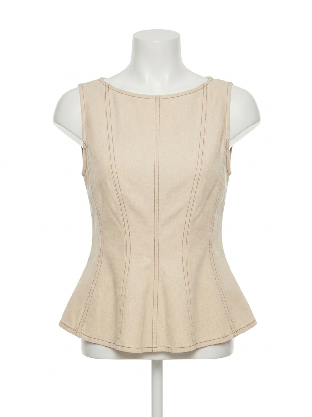 NEW FIFTEEN TWENTY women's zoyla contrast stitch top in natural